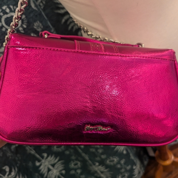 Betsey Johnson Rodeo Rhinestone Flap Bag Pink - Picture 8 of 8